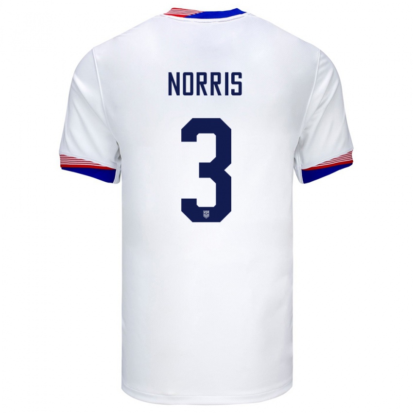 Kinder Vereinigte Staaten Nolan Norris #3 Weiß Heimtrikot Trikot 24-26 T-Shirt