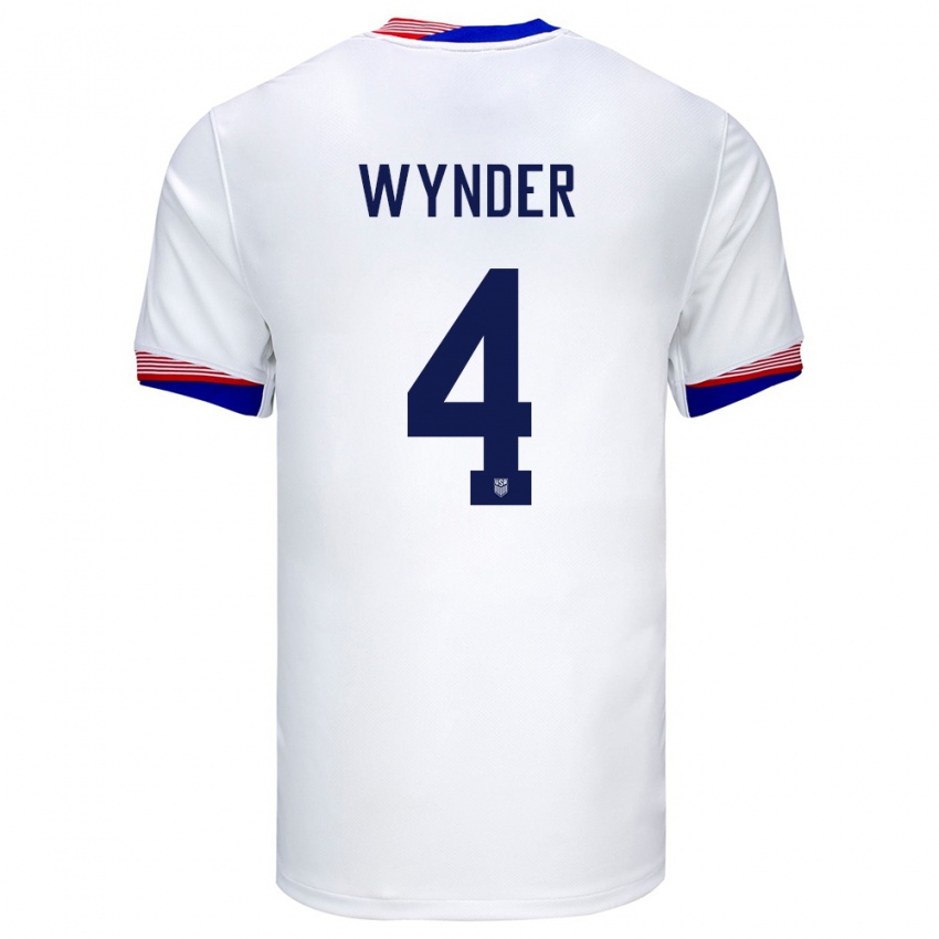 Kinder Vereinigte Staaten Joshua Wynder #4 Weiß Heimtrikot Trikot 24-26 T-Shirt