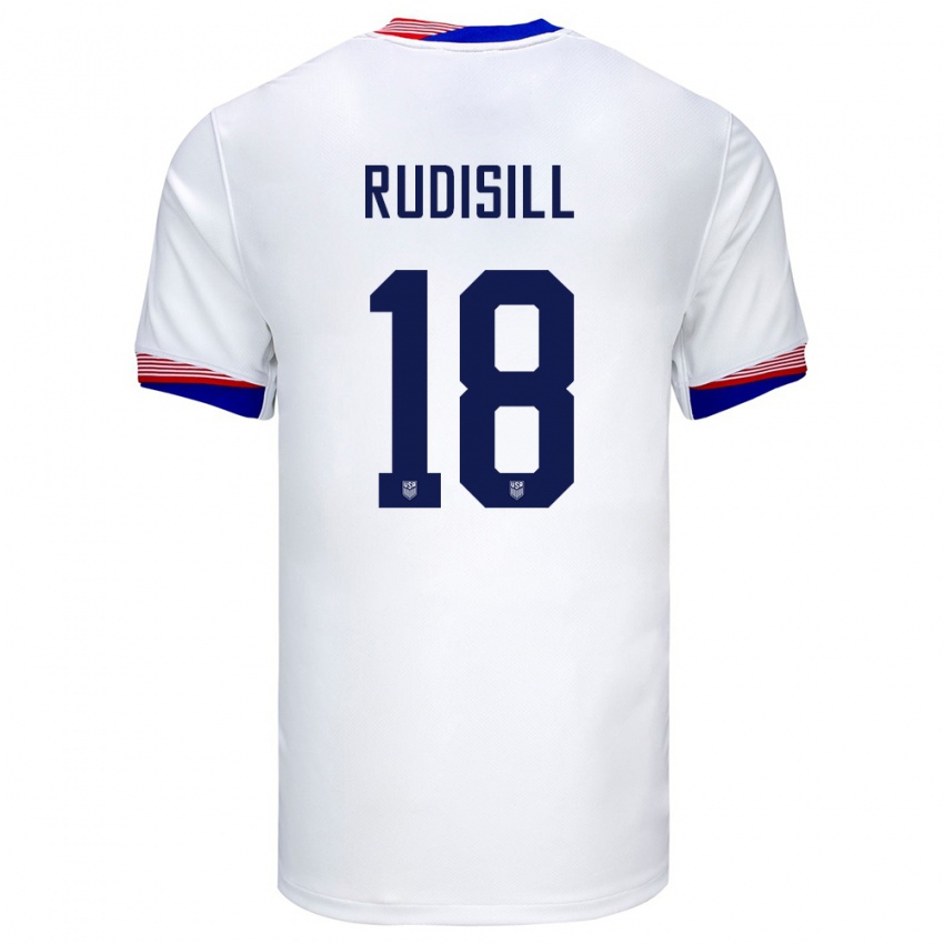 Kinder Vereinigte Staaten Paulo Rudisill #18 Weiß Heimtrikot Trikot 24-26 T-Shirt