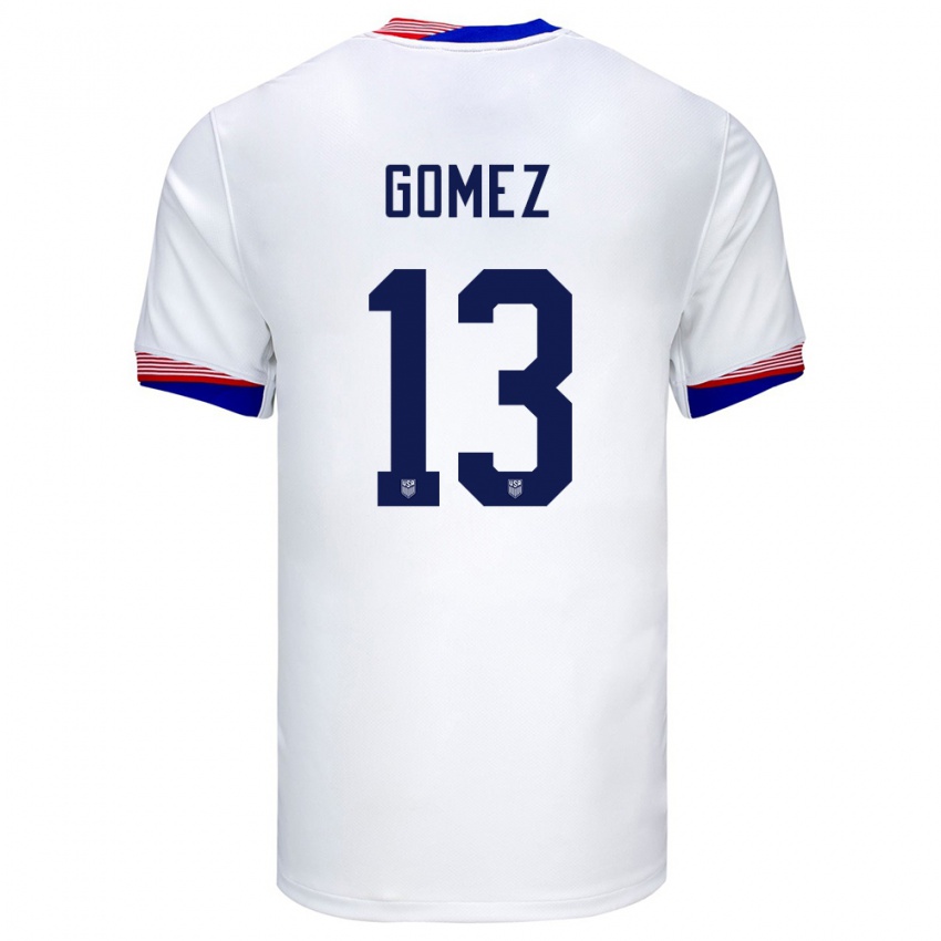 Kinder Vereinigte Staaten Jonathan Gomez #13 Weiß Heimtrikot Trikot 24-26 T-Shirt