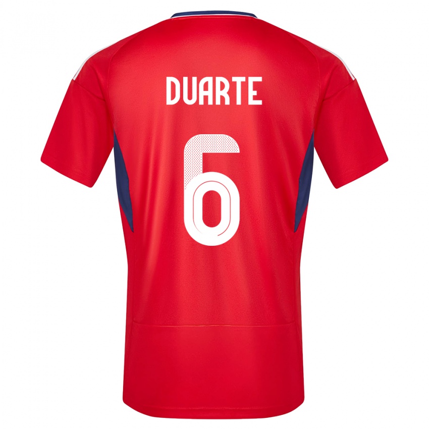 Kinder Costa Rica Oscar Duarte #6 Rot Heimtrikot Trikot 24-26 T-Shirt