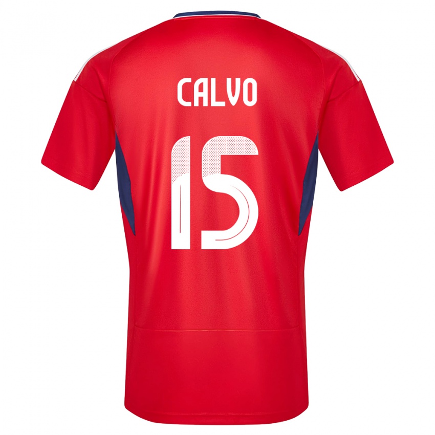 Kinder Costa Rica Francisco Calvo #15 Rot Heimtrikot Trikot 24-26 T-Shirt