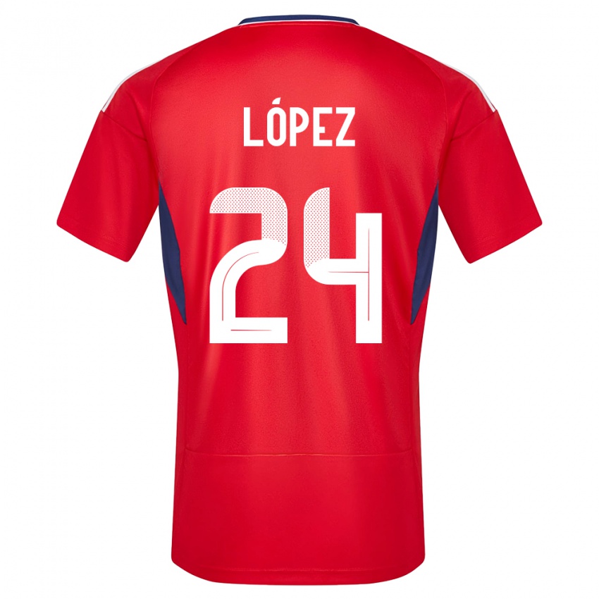 Kinder Costa Rica Douglas Lopez #24 Rot Heimtrikot Trikot 24-26 T-Shirt