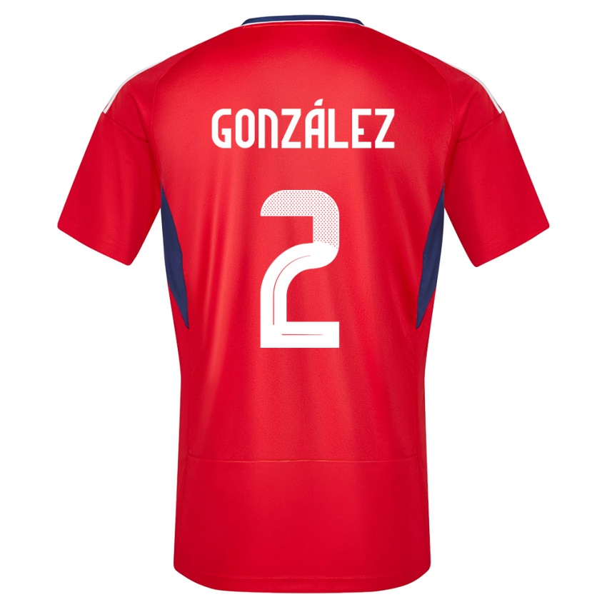 Kinder Costa Rica Julian Gonzalez #2 Rot Heimtrikot Trikot 24-26 T-Shirt
