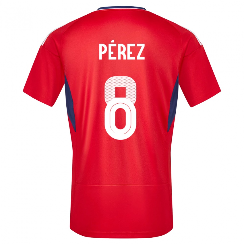 Kinder Costa Rica Creichel Perez #8 Rot Heimtrikot Trikot 24-26 T-Shirt