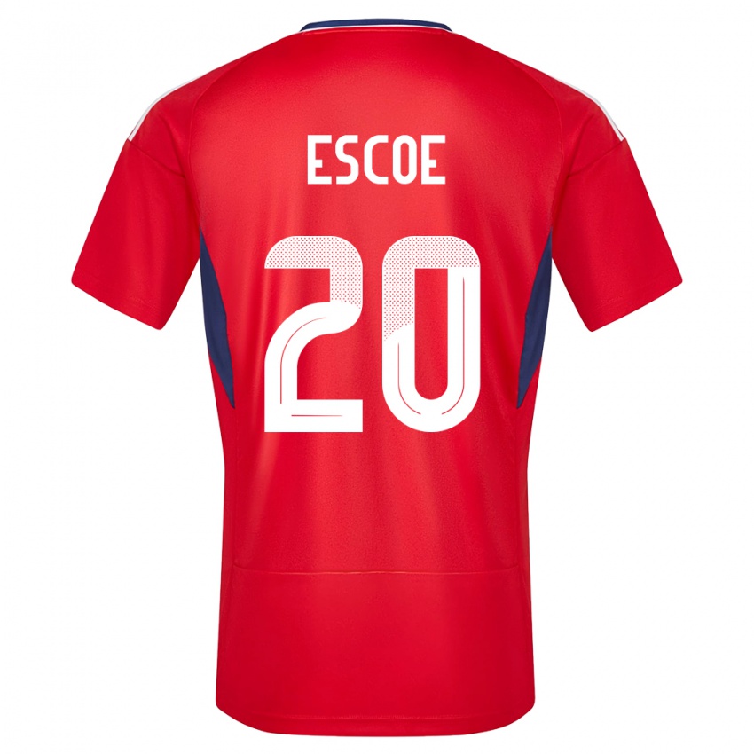 Kinder Costa Rica Enyel Escoe #20 Rot Heimtrikot Trikot 24-26 T-Shirt