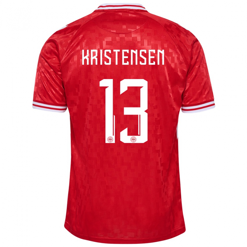 Kinder Dänemark Rasmus Kristensen #13 Rot Heimtrikot Trikot 24-26 T-Shirt