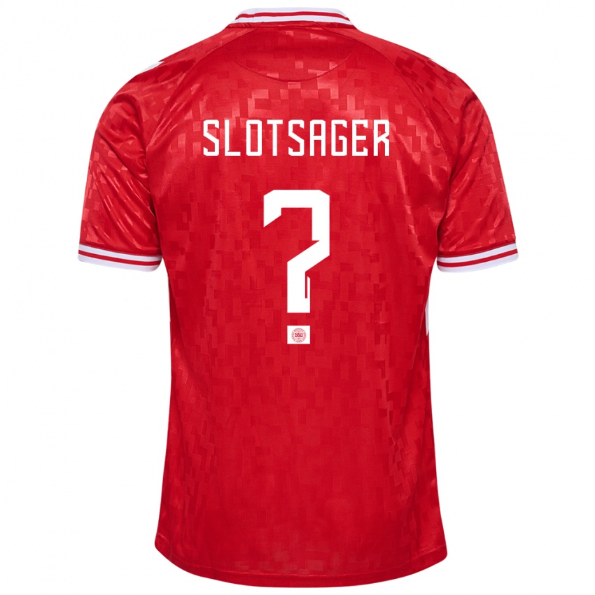 Kinder Dänemark Tobias Slotsager #0 Rot Heimtrikot Trikot 24-26 T-Shirt