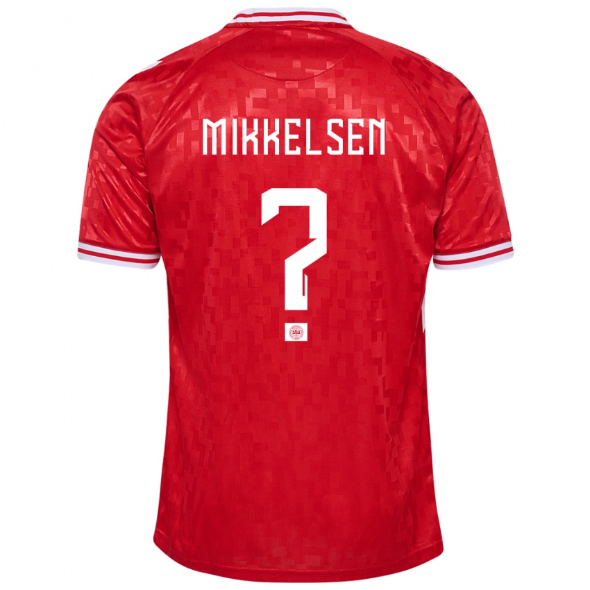 Kinder Dänemark Sebastian Mikkelsen #0 Rot Heimtrikot Trikot 24-26 T-Shirt
