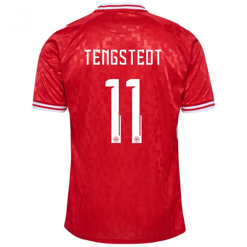 Kinder Dänemark Casper Tengstedt #11 Rot Heimtrikot Trikot 24-26 T-Shirt