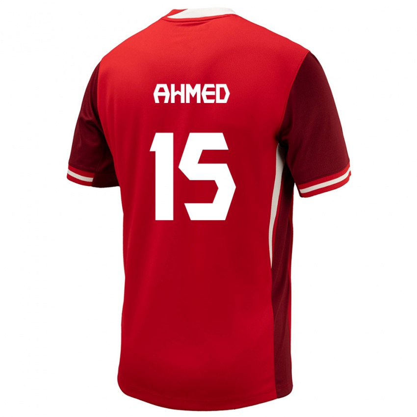 Kinder Kanada Ali Ahmed #15 Rot Heimtrikot Trikot 24-26 T-Shirt