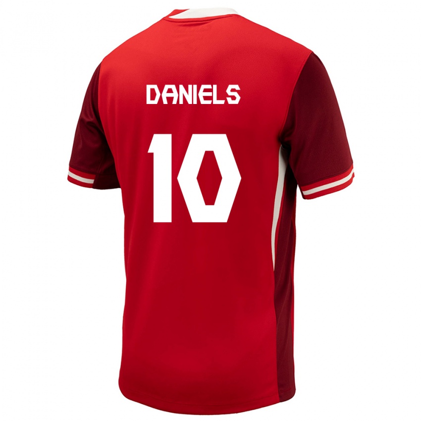 Kinder Kanada Aidan Daniels #10 Rot Heimtrikot Trikot 24-26 T-Shirt