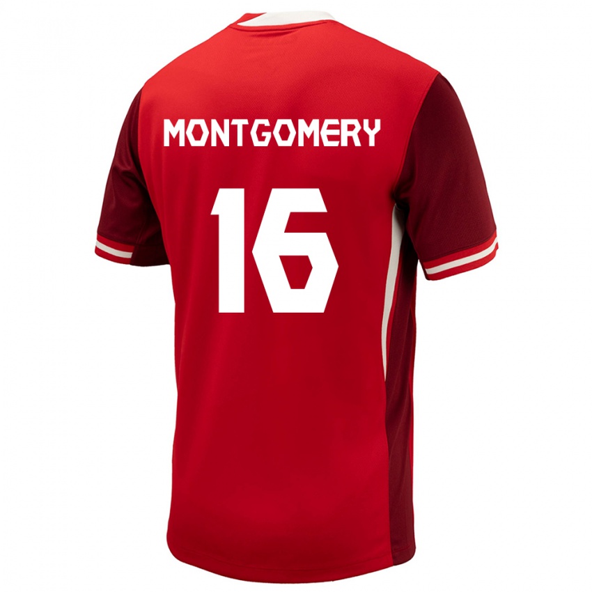 Kinder Kanada Callum Montgomery #16 Rot Heimtrikot Trikot 24-26 T-Shirt