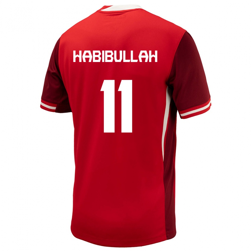 Kinder Kanada Kamron Habibullah #11 Rot Heimtrikot Trikot 24-26 T-Shirt