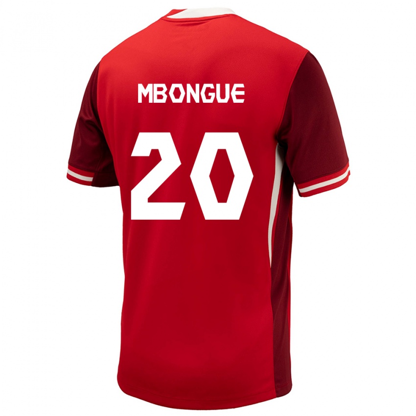 Kinder Kanada Hugo Mbongue #20 Rot Heimtrikot Trikot 24-26 T-Shirt
