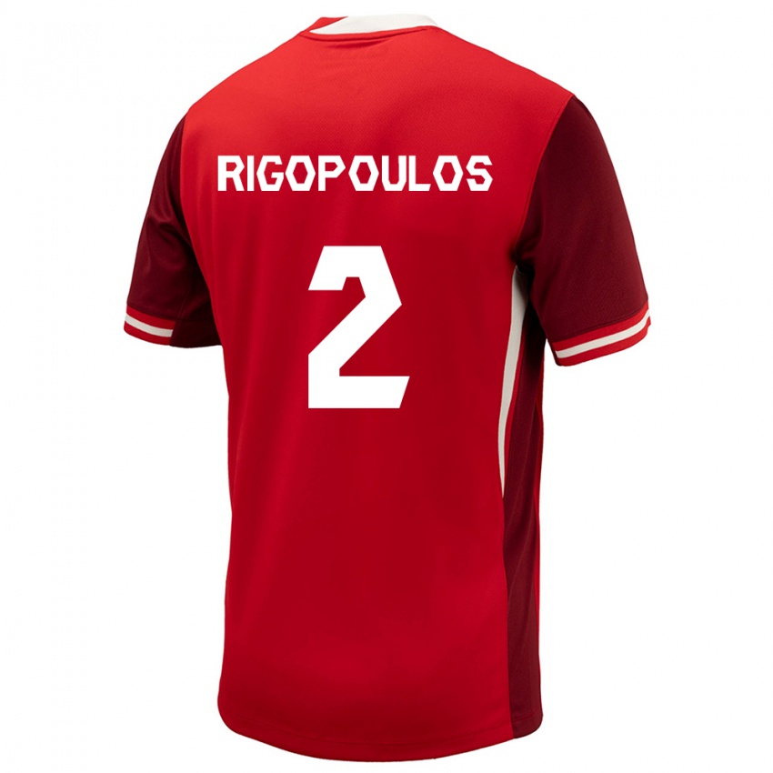Kinder Kanada Theo Rigopoulos #2 Rot Heimtrikot Trikot 24-26 T-Shirt