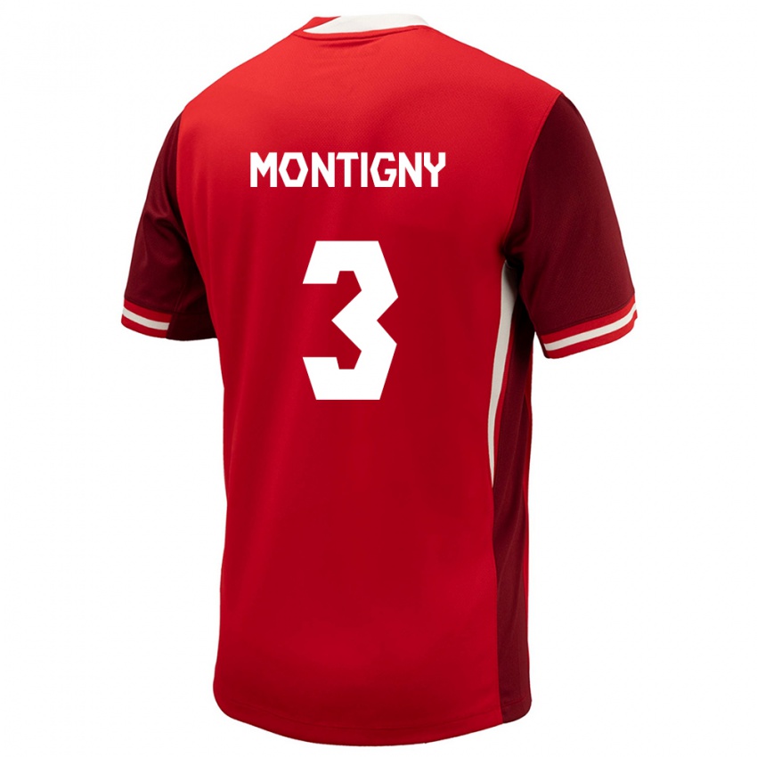 Kinder Kanada Gaël De Montigny #3 Rot Heimtrikot Trikot 24-26 T-Shirt