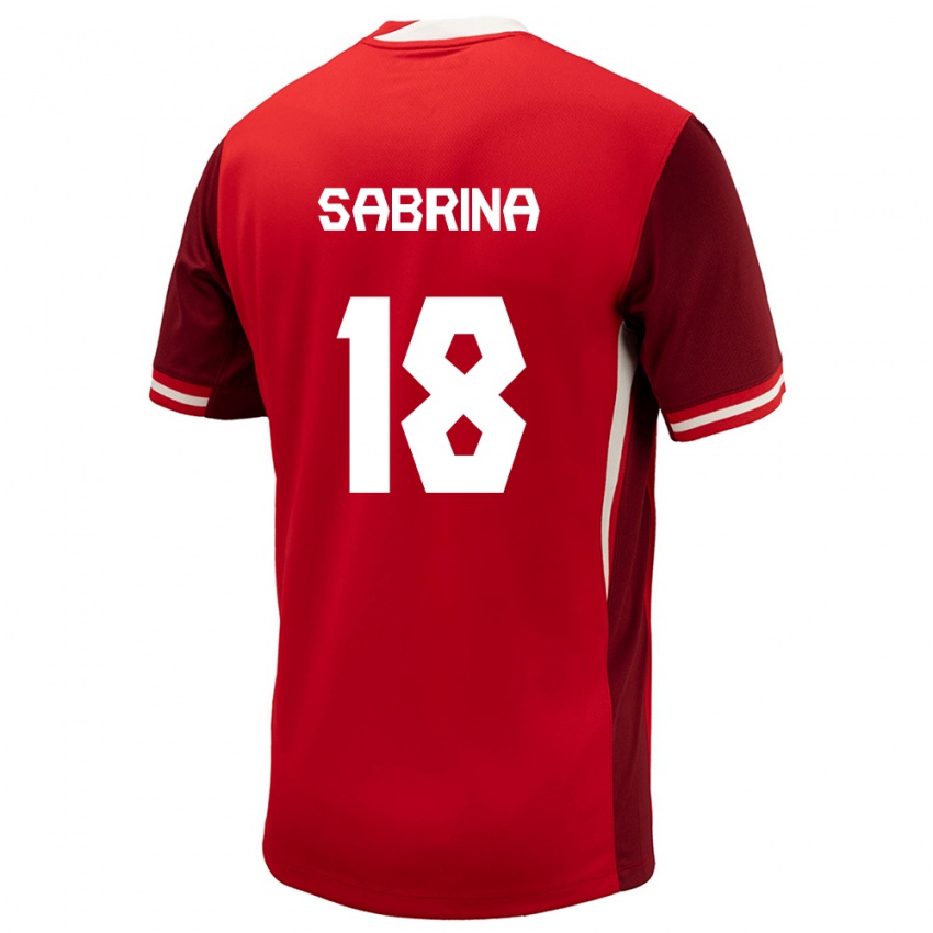 Kinder Kanada Sabrina D Angelo #18 Rot Heimtrikot Trikot 24-26 T-Shirt