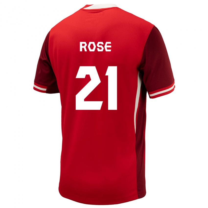 Kinder Kanada Jade Rose #21 Rot Heimtrikot Trikot 24-26 T-Shirt