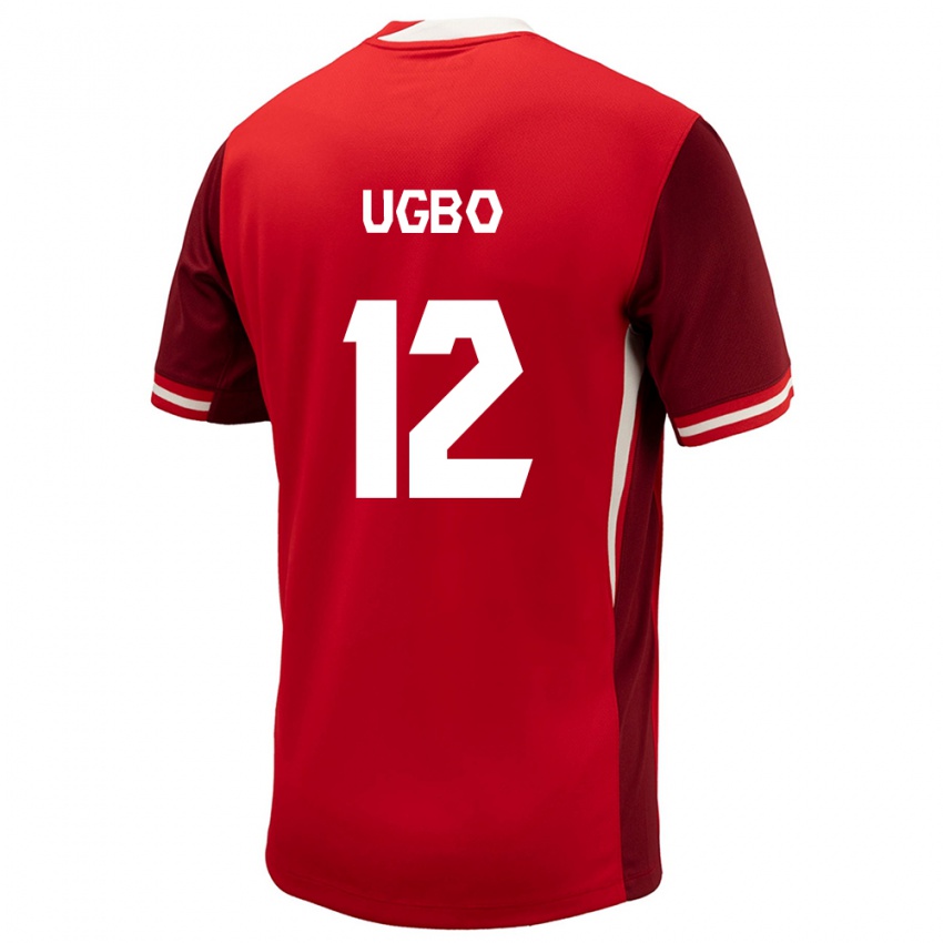 Kinder Kanada Ike Ugbo #12 Rot Heimtrikot Trikot 24-26 T-Shirt
