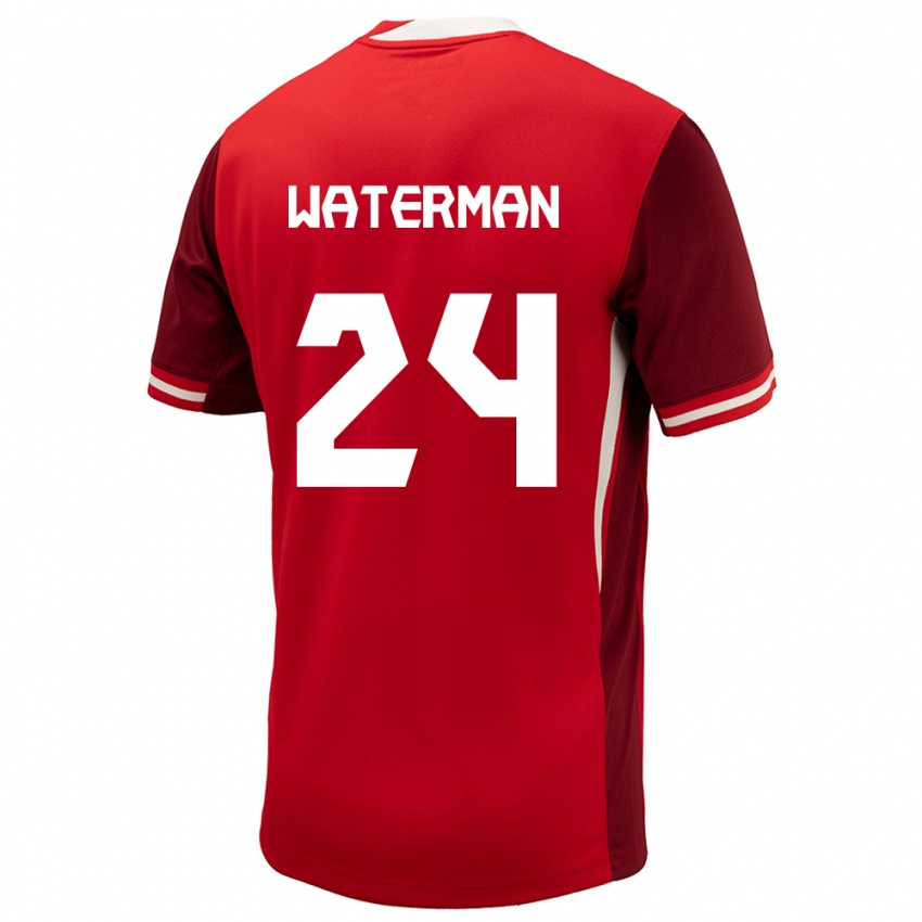 Kinder Kanada Joel Waterman #24 Rot Heimtrikot Trikot 24-26 T-Shirt