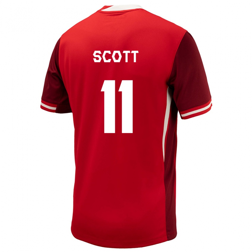 Kinder Kanada Desiree Scott #11 Rot Heimtrikot Trikot 24-26 T-Shirt