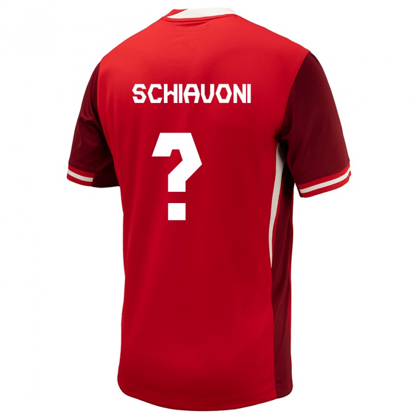 Kinder Kanada Matteo Schiavoni #0 Rot Heimtrikot Trikot 24-26 T-Shirt