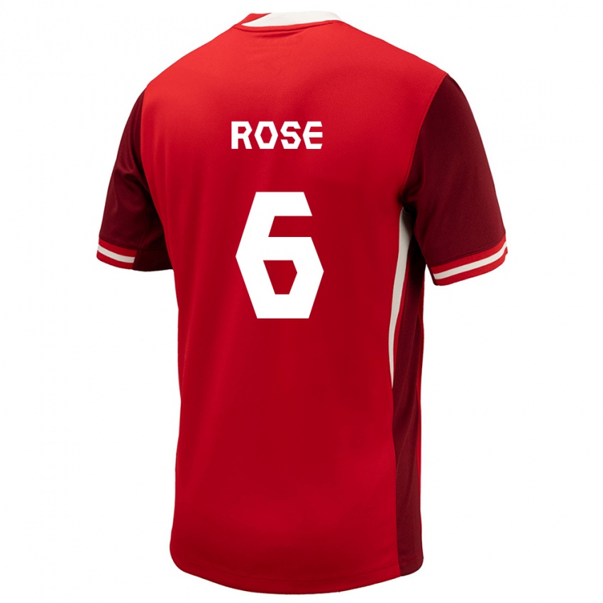 Kinder Kanada Deanne Rose #6 Rot Heimtrikot Trikot 24-26 T-Shirt