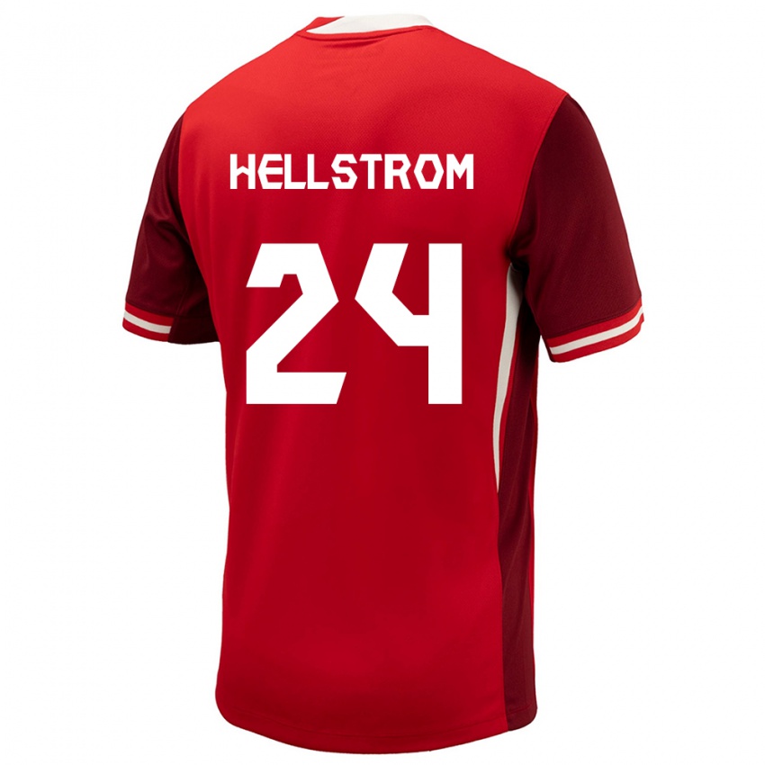 Kinder Kanada Jenna Hellstrom #24 Rot Heimtrikot Trikot 24-26 T-Shirt