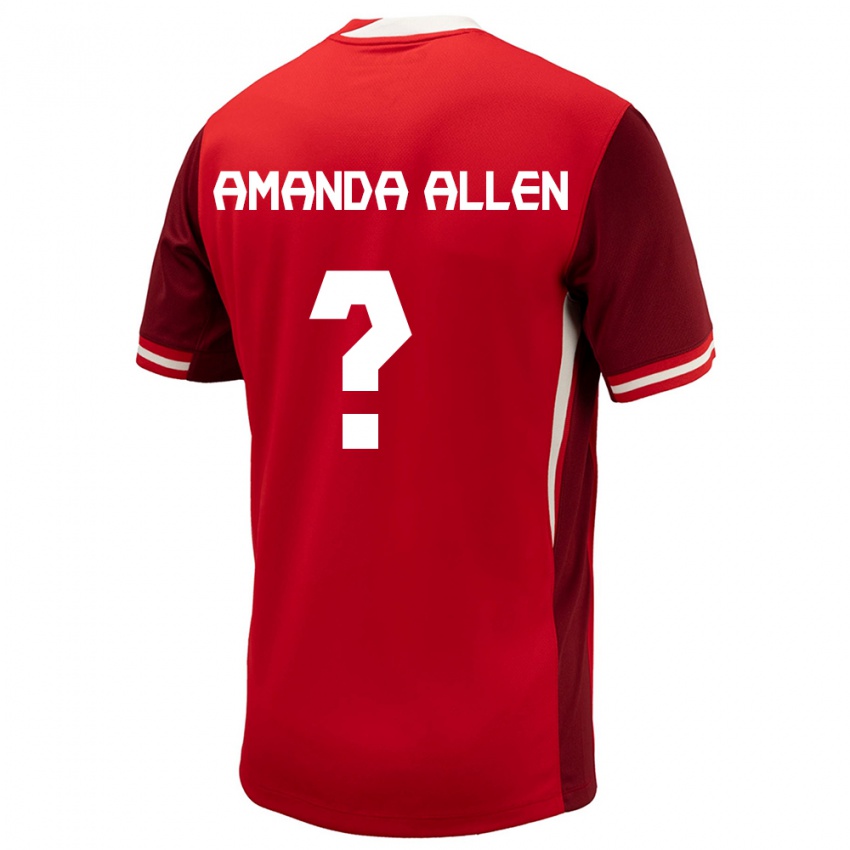 Kinder Kanada Amanda Allen #0 Rot Heimtrikot Trikot 24-26 T-Shirt