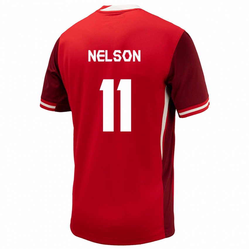 Kinder Kanada Jayden Nelson #11 Rot Heimtrikot Trikot 24-26 T-Shirt