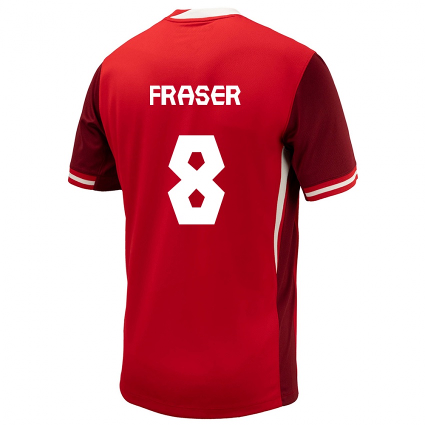Kinder Kanada Liam Fraser #8 Rot Heimtrikot Trikot 24-26 T-Shirt