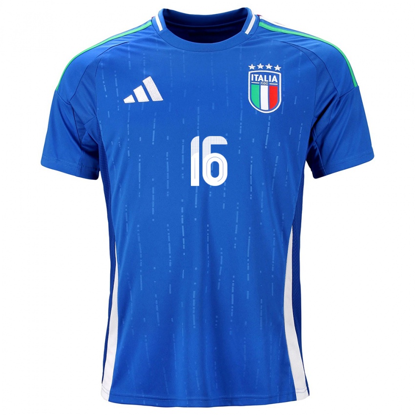 Kinder Italien Bryan Cristante #16 Blau Heimtrikot Trikot 24-26 T-Shirt