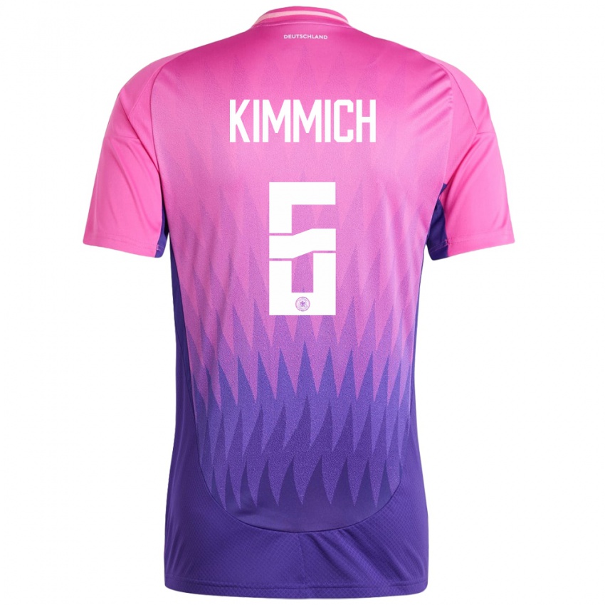 Kinder Deutschland Joshua Kimmich #6 Pink Lila Auswärtstrikot Trikot 24-26 T-Shirt