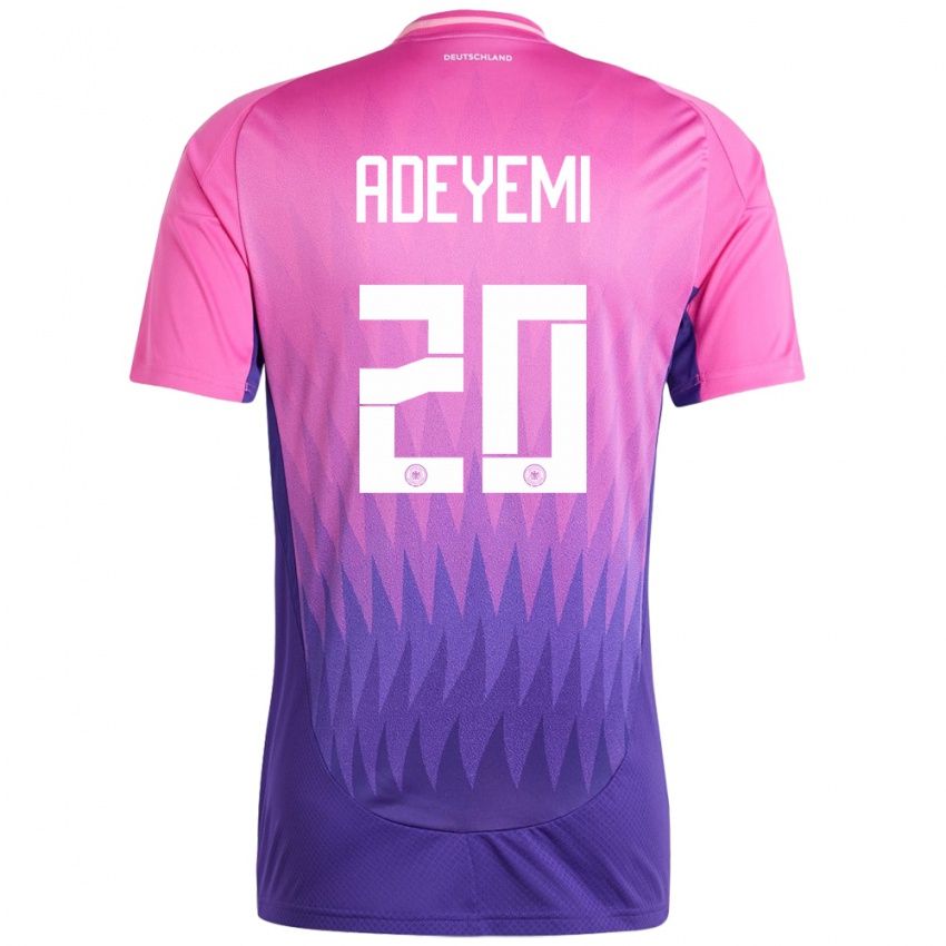 Kinder Deutschland Karim Adeyemi #20 Pink Lila Auswärtstrikot Trikot 24-26 T-Shirt