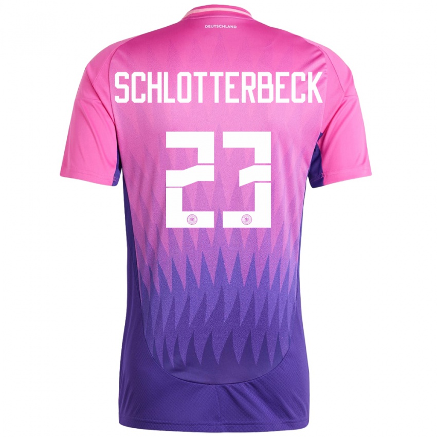 Kinder Deutschland Nico Schlotterbeck #23 Pink Lila Auswärtstrikot Trikot 24-26 T-Shirt