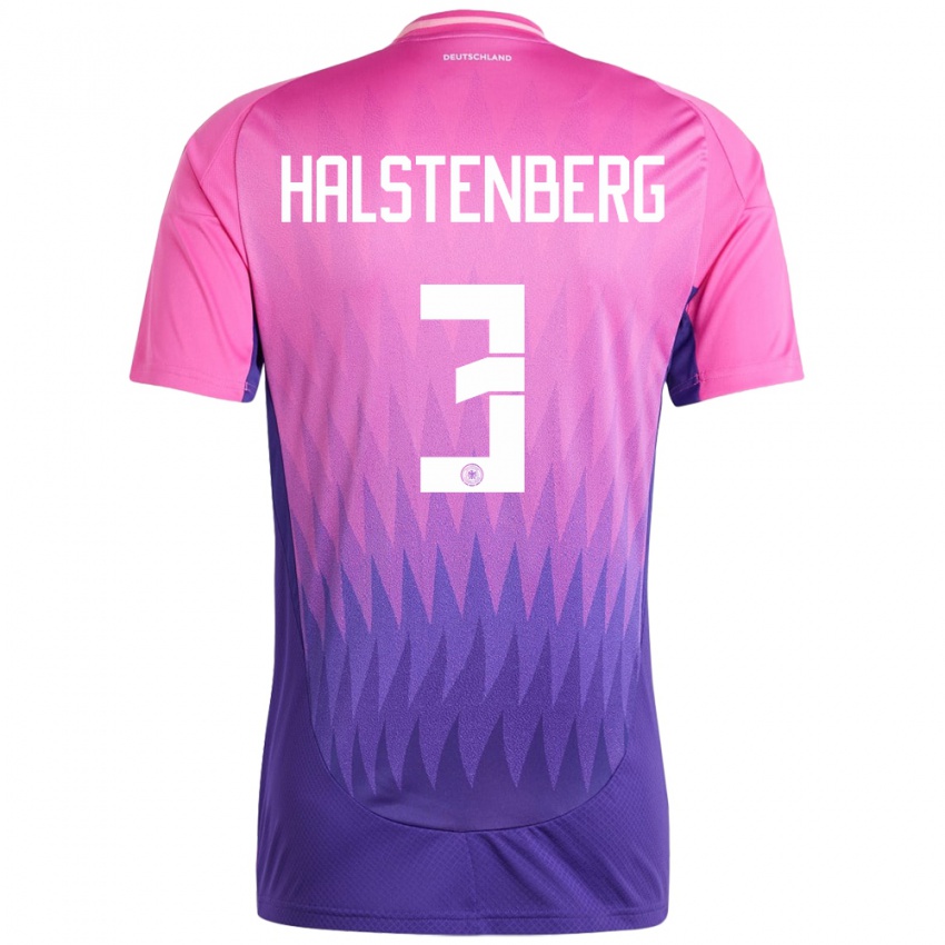 Kinder Deutschland Marcel Halstenberg #3 Pink Lila Auswärtstrikot Trikot 24-26 T-Shirt