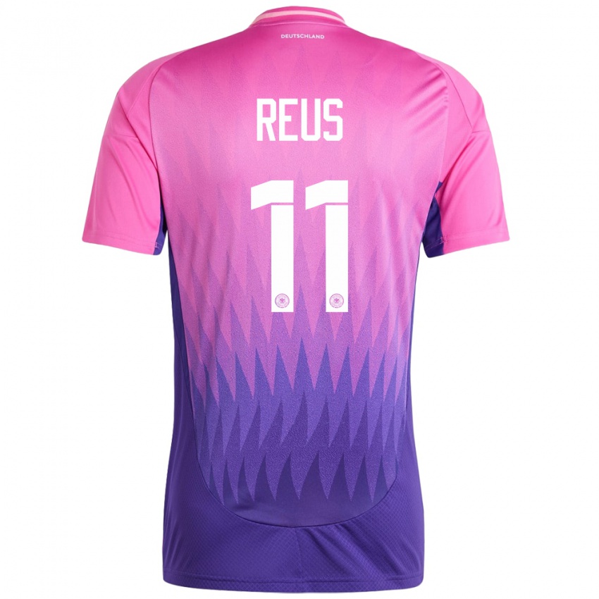 Kinder Deutschland Marco Reus #11 Pink Lila Auswärtstrikot Trikot 24-26 T-Shirt