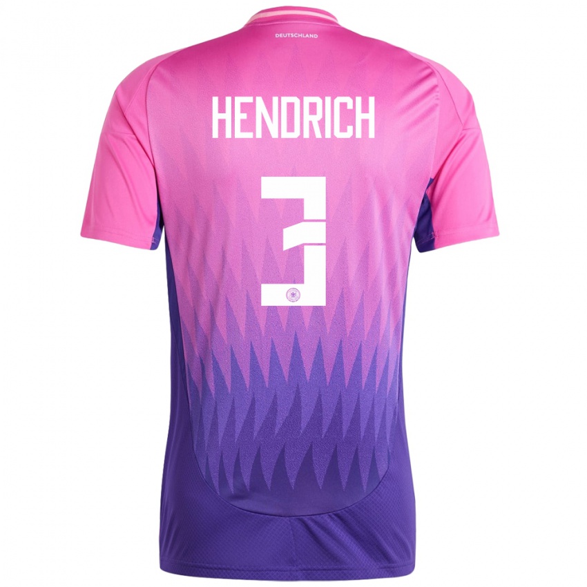 Kinder Deutschland Kathrin Hendrich #3 Pink Lila Auswärtstrikot Trikot 24-26 T-Shirt