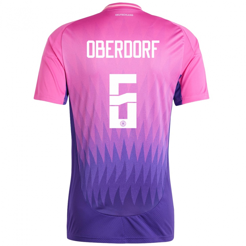 Kinder Deutschland Lena Oberdorf #6 Pink Lila Auswärtstrikot Trikot 24-26 T-Shirt