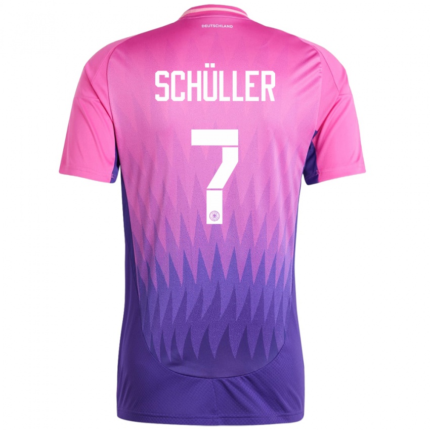 Kinder Deutschland Lea Schuller #7 Pink Lila Auswärtstrikot Trikot 24-26 T-Shirt