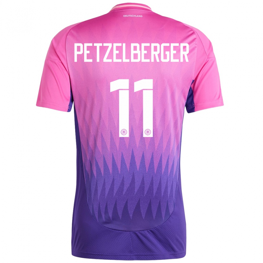 Kinder Deutschland Ramona Petzelberger #11 Pink Lila Auswärtstrikot Trikot 24-26 T-Shirt