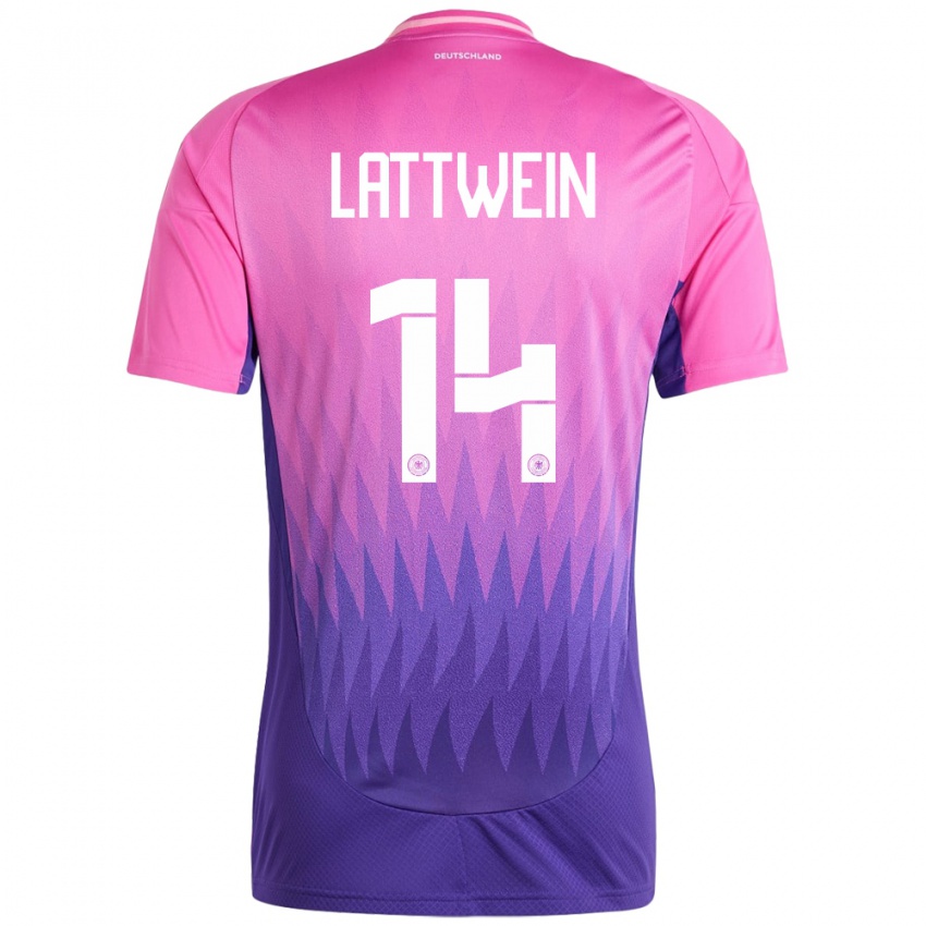 Kinder Deutschland Lena Lattwein #14 Pink Lila Auswärtstrikot Trikot 24-26 T-Shirt