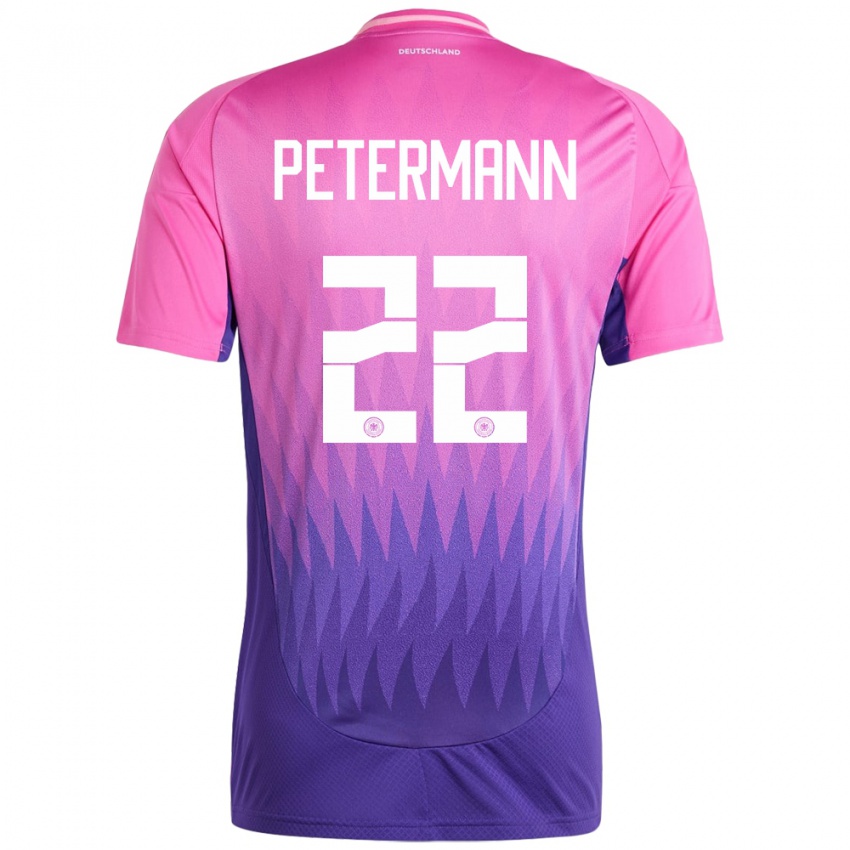 Kinder Deutschland Lena Petermann #22 Pink Lila Auswärtstrikot Trikot 24-26 T-Shirt
