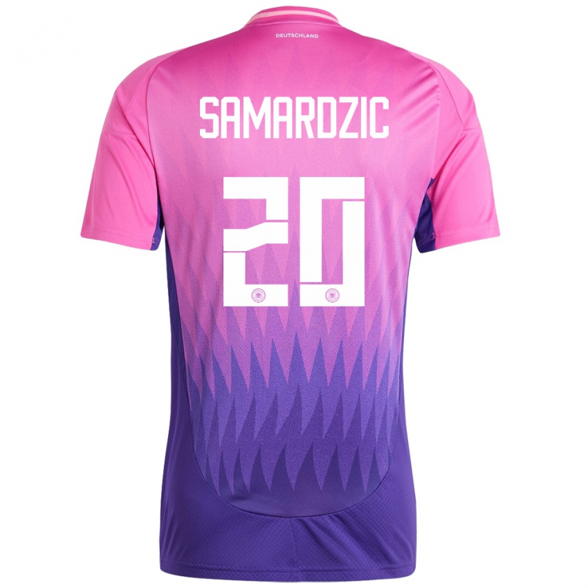 Kinder Deutschland Lazar Samardzic #20 Pink Lila Auswärtstrikot Trikot 24-26 T-Shirt