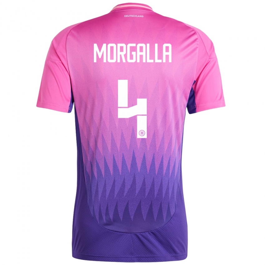 Kinder Deutschland Leandro Morgalla #4 Pink Lila Auswärtstrikot Trikot 24-26 T-Shirt