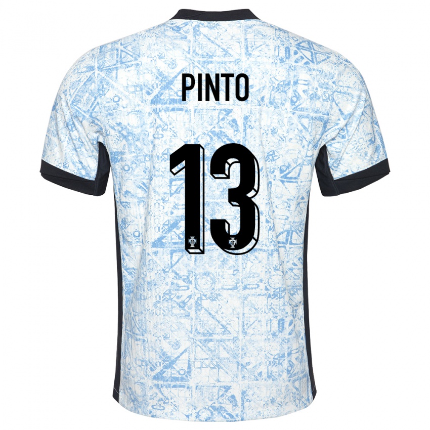 Kinder Portugal Fatima Pinto #13 Cremeblau Auswärtstrikot Trikot 24-26 T-Shirt
