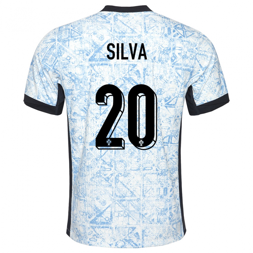 Kinder Portugal Fabio Silva #20 Cremeblau Auswärtstrikot Trikot 24-26 T-Shirt