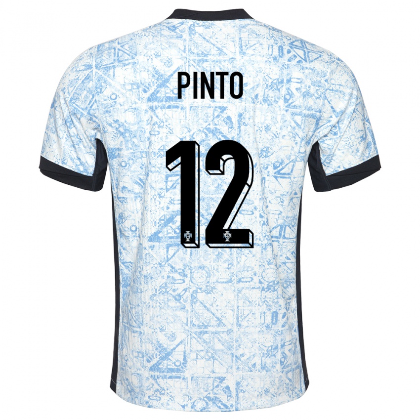 Kinder Portugal Diogo Pinto #12 Cremeblau Auswärtstrikot Trikot 24-26 T-Shirt