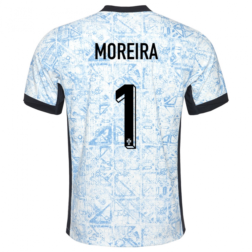 Kinder Portugal Andre Moreira #1 Cremeblau Auswärtstrikot Trikot 24-26 T-Shirt